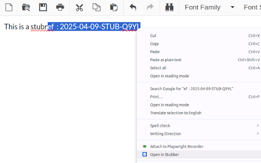 Stubber Utilities  from Chrome web store to be run with OffiDocs Chromium online