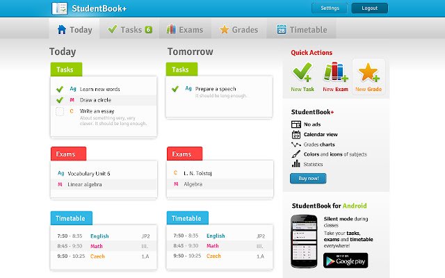 StudentBook  from Chrome web store to be run with OffiDocs Chromium online