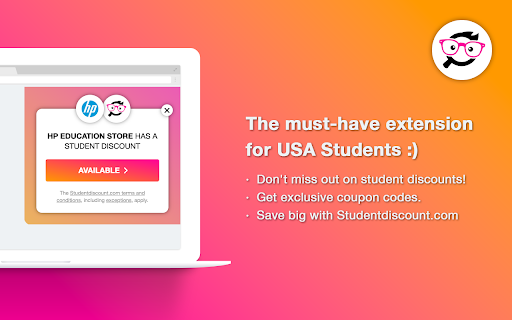 Studentdiscount.com Get Coupon Codes  from Chrome web store to be run with OffiDocs Chromium online