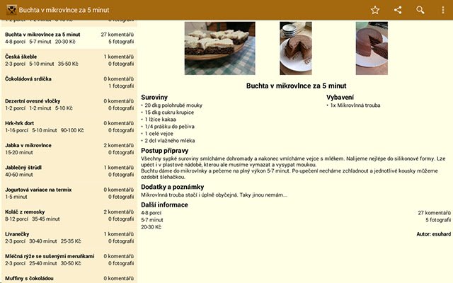 Chrome 网上商店的 Studentská kuchařka 将与 OffiDocs Chromium 在线运行