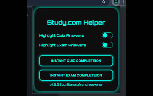 Study.com Cheat Menu  from Chrome web store to be run with OffiDocs Chromium online