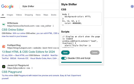 Style Shifter  from Chrome web store to be run with OffiDocs Chromium online