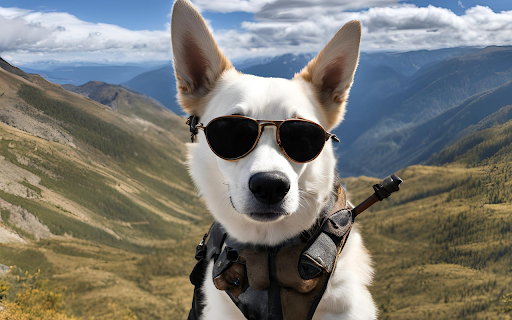 Stylish white dog from Chrome web store to be run with OffiDocs Chromium online Stylish white dog from Chrome web store to be run with OffiDocs Chromium online