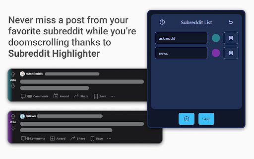 Subreddit Highlighter  from Chrome web store to be run with OffiDocs Chromium online