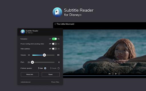 Subtitle Reader for Disney+  from Chrome web store to be run with OffiDocs Chromium online