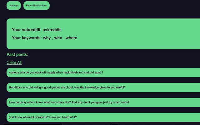 Subtool reddit post keyword notifier  from Chrome web store to be run with OffiDocs Chromium online