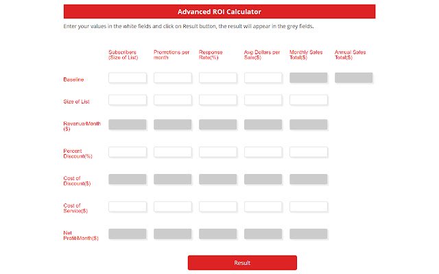 SuccessfulStartup101.com ROI Calculator  from Chrome web store to be run with OffiDocs Chromium online