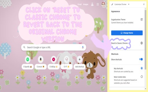 Sugarbunnies Theme  from Chrome web store to be run with OffiDocs Chromium online