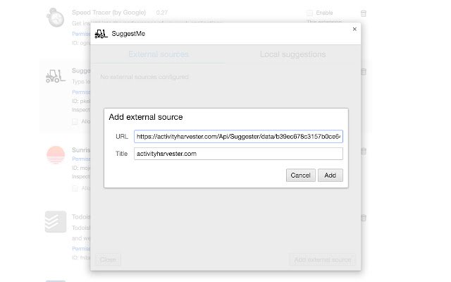 Chrome 网上应用店的 SuggestMe 将与 OffiDocs Chromium 在线运行