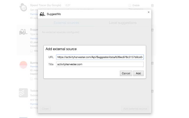 OffiDocs Chromium 온라인으로 실행되도록 Chrome 웹 스토어의 SuggestMe