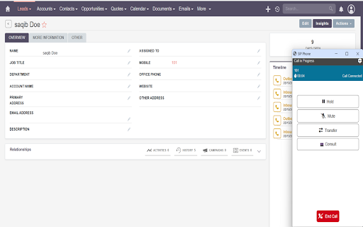 SuitCRM CTI Connector for FreeSwitch  from Chrome web store to be run with OffiDocs Chromium online
