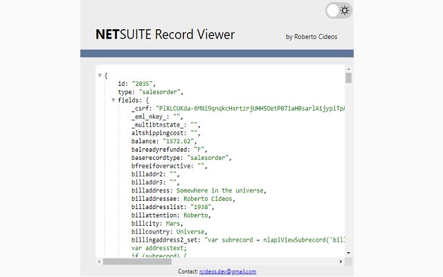Suitelook: NetSuite Record Viewer  from Chrome web store to be run with OffiDocs Chromium online