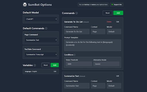 SumBot  from Chrome web store to be run with OffiDocs Chromium online