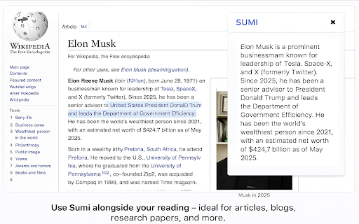 Sumi  from Chrome web store to be run with OffiDocs Chromium online