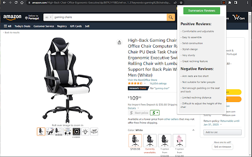 Summarize Product Reviews in one Click!  from Chrome web store to be run with OffiDocs Chromium online
