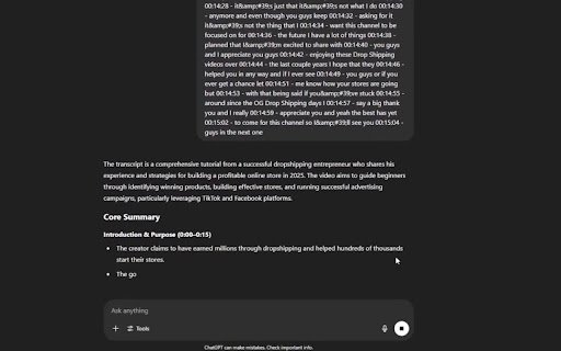 Summyz – YouTube Video Summarizer  from Chrome web store to be run with OffiDocs Chromium online