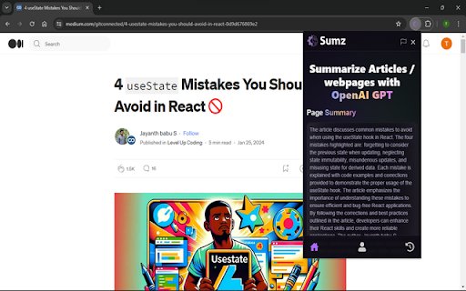 Sumz: AI powered website summarizer  from Chrome web store to be run with OffiDocs Chromium online Sumz: AI powered website summarizer  from Chrome web store to be run with OffiDocs Chromium online