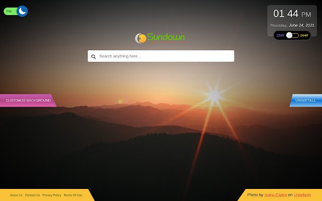 A extensão Sundown da Chrome Web Store será executada com o OffiDocs Chromium online