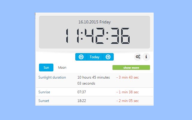 A extensão do horário do sol e da lua da Chrome Web Store será executada com o OffiDocs Chromium online