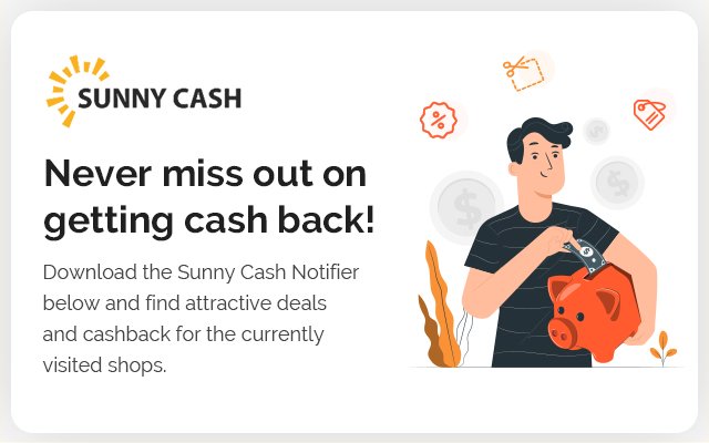 SunnyCash ™ Cashback Deal Service من متجر Chrome الإلكتروني ليتم تشغيلها مع OffiDocs Chromium عبر الإنترنت