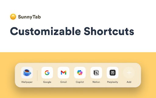 SunnyTab New tab with weather adaptive wallpapers and AI  from Chrome web store to be run with OffiDocs Chromium online