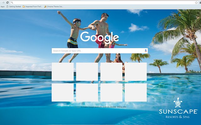 Тема Sunscape Resorts из интернет-магазина Chrome будет работать с OffiDocs Chromium онлайн