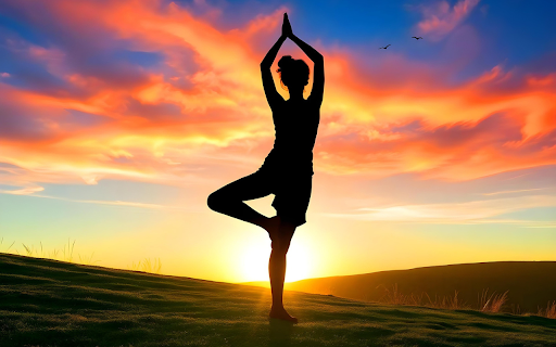 sunset and yoga  from Chrome web store to be run with OffiDocs Chromium online