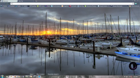 Sunset at Port Gardner Theme  from Chrome web store to be run with OffiDocs Chromium online