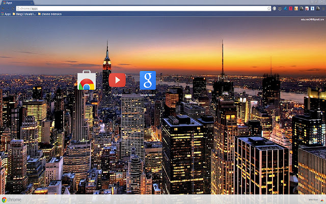 Закат в Нью-Йорке для разрешения 1366 X 768 из интернет-магазина Chrome для запуска с онлайн-версией OffiDocs Chromium