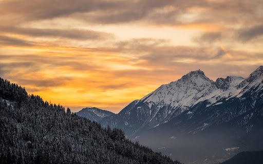Sunset in the mountains  from Chrome web store to be run with OffiDocs Chromium online