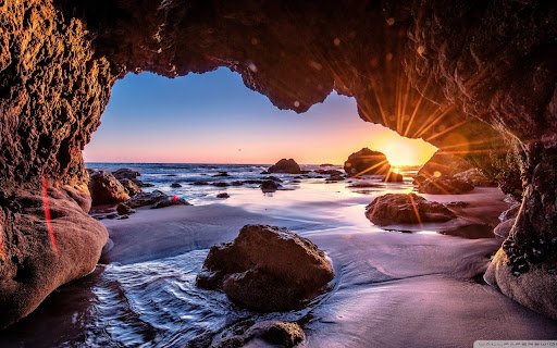 Sunset Through the Coastal Cave  from Chrome web store to be run with OffiDocs Chromium online