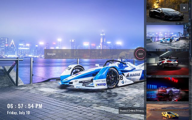 Supercars New Tab Wallpapers de la boutique en ligne Chrome à exécuter avec OffiDocs Chromium en ligne