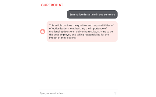 Superchat ChatGPT website chat  from Chrome web store to be run with OffiDocs Chromium online