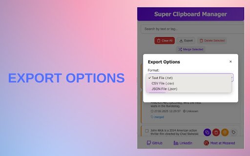 Super Clipboard Manager  from Chrome web store to be run with OffiDocs Chromium online