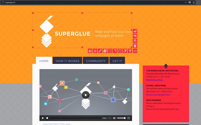 Superglue din magazinul web Chrome va fi rulat cu OffiDocs Chromium online