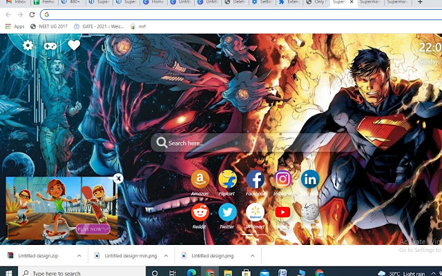 Superman Wallpaper New Tab Theme[Install]  from Chrome web store to be run with OffiDocs Chromium online