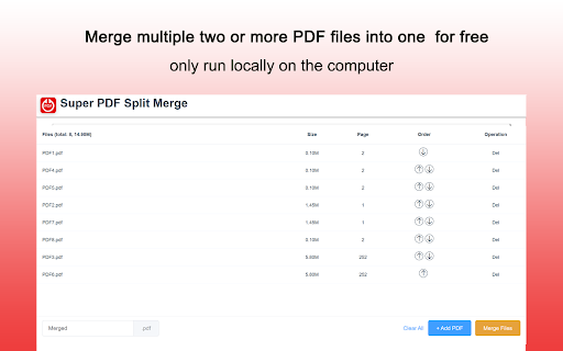 Super PDF Split Merge  from Chrome web store to be run with OffiDocs Chromium online