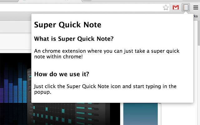 Super Quick Note จาก Chrome เว็บสโตร์ที่จะรันด้วย OffiDocs Chromium ทางออนไลน์