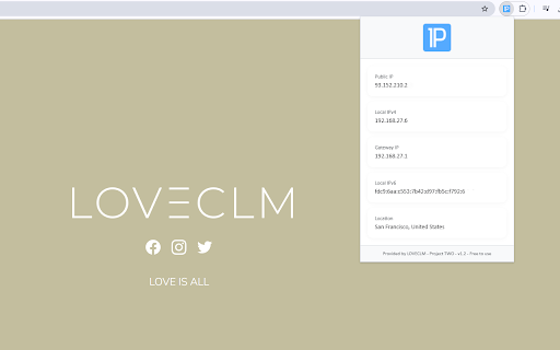 Super Simple IP Info  from Chrome web store to be run with OffiDocs Chromium online
