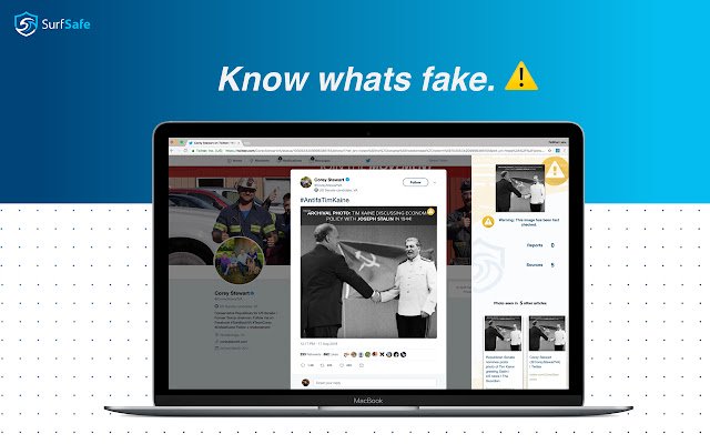 SurfSafe は、OffiDocs Chromium オンラインで実行される Chrome ウェブストアからのフェイクニュースとの戦いに参加します