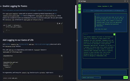 Surf Sage  from Chrome web store to be run with OffiDocs Chromium online