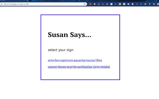 Susan Says mula sa Chrome web store na tatakbo sa OffiDocs Chromium online