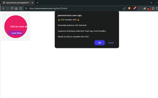 SVG Guardian  from Chrome web store to be run with OffiDocs Chromium online