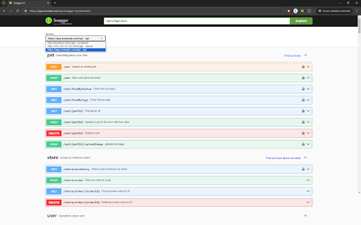 Swagger Auto Server Selection  from Chrome web store to be run with OffiDocs Chromium online