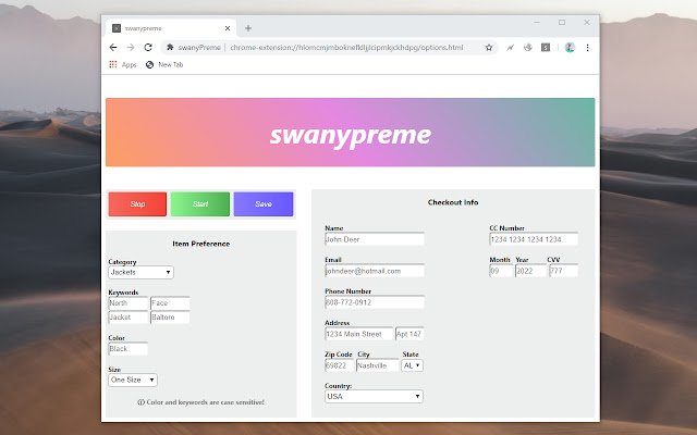Chrome ウェブストアの swanypreme を OffiDocs Chromium online で実行する