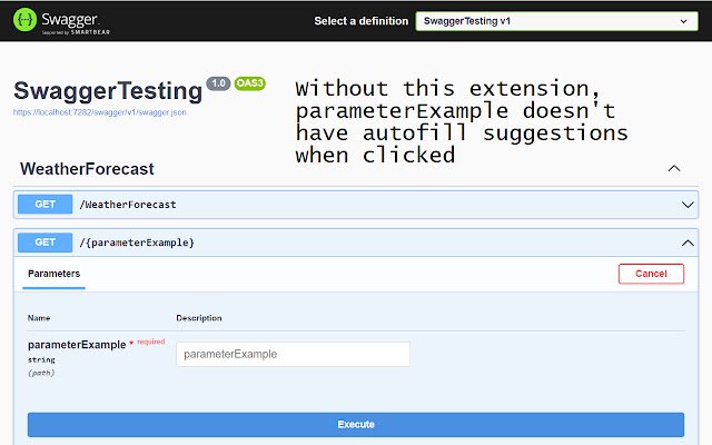 Swashbuckle Swagger UI Autofill Helper  from Chrome web store to be run with OffiDocs Chromium online