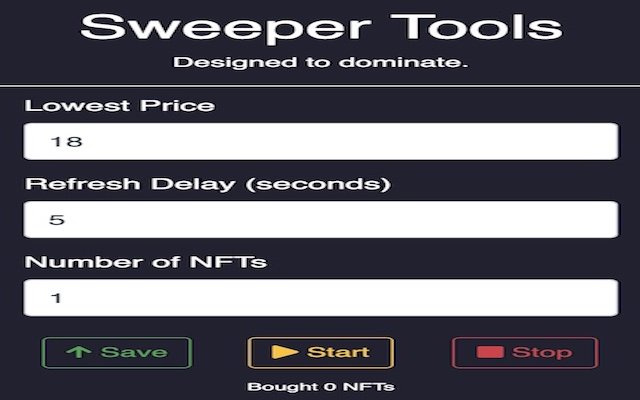 Sweeper-Tools aus dem Chrome-Webshop, die mit OffiDocs Chromium online ausgeführt werden sollen