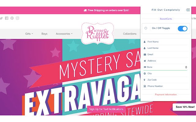 SweetCarts for NumiKids  from Chrome web store to be run with OffiDocs Chromium online