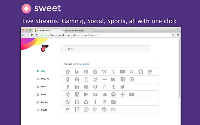 Sweet Search  New Tab  from Chrome web store to be run with OffiDocs Chromium online