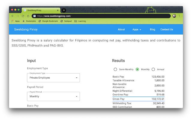 Sweldong Pinoy  from Chrome web store to be run with OffiDocs Chromium online